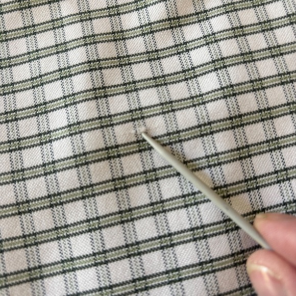 L.L. Bean white and green wrinkle resistant button down shirt size 15.25 - 34 - Picture 15 of 15